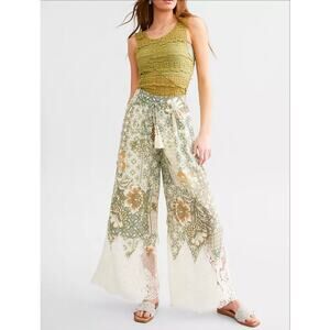 NWT Miss Me Fiona Crochet Beach Pant - Multi Green - S